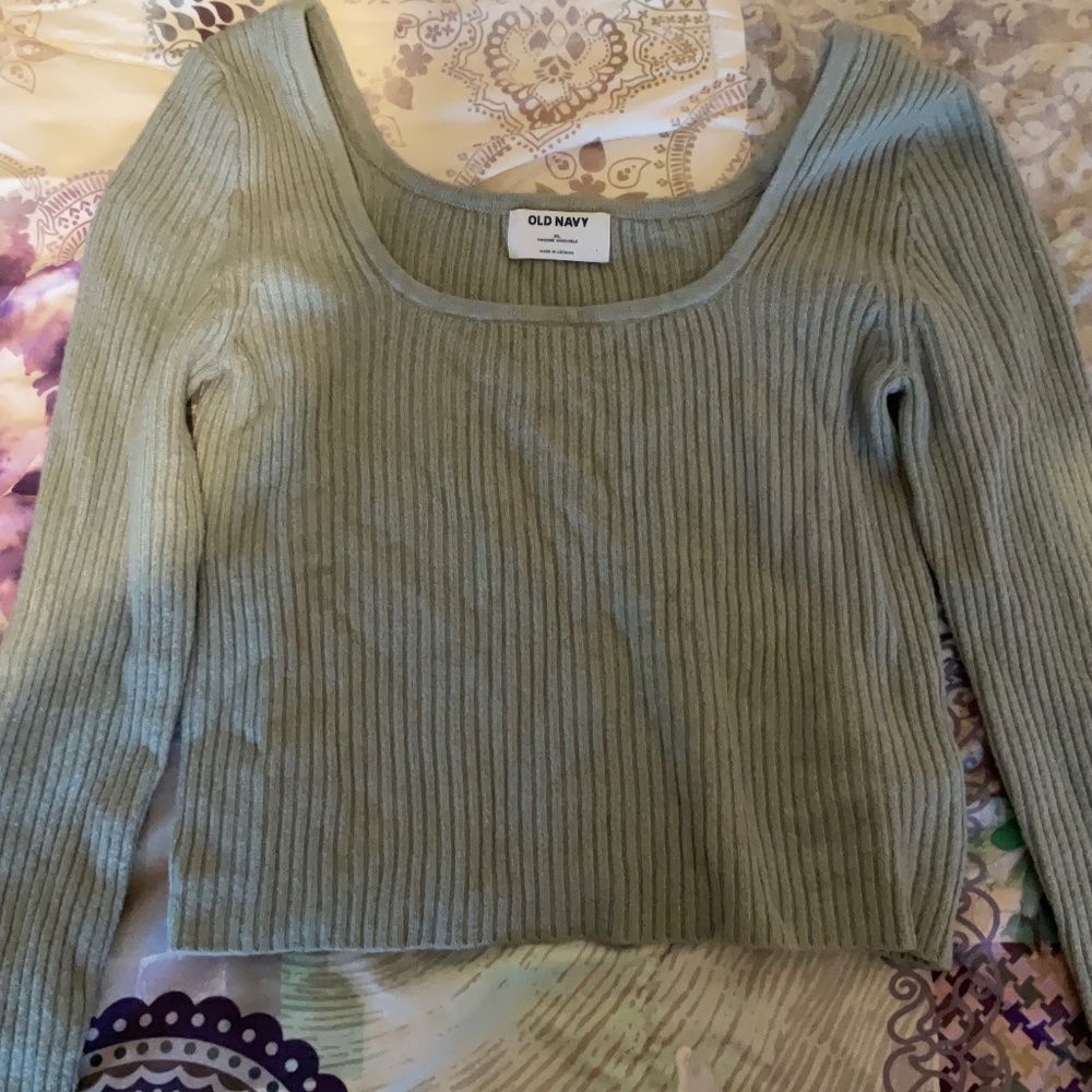 Old Navy Grey Square Neck Long Sleeve